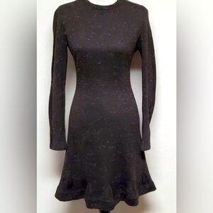 Carven brown long sleeve sweater dress cotton/wool/viscose blend) Size S